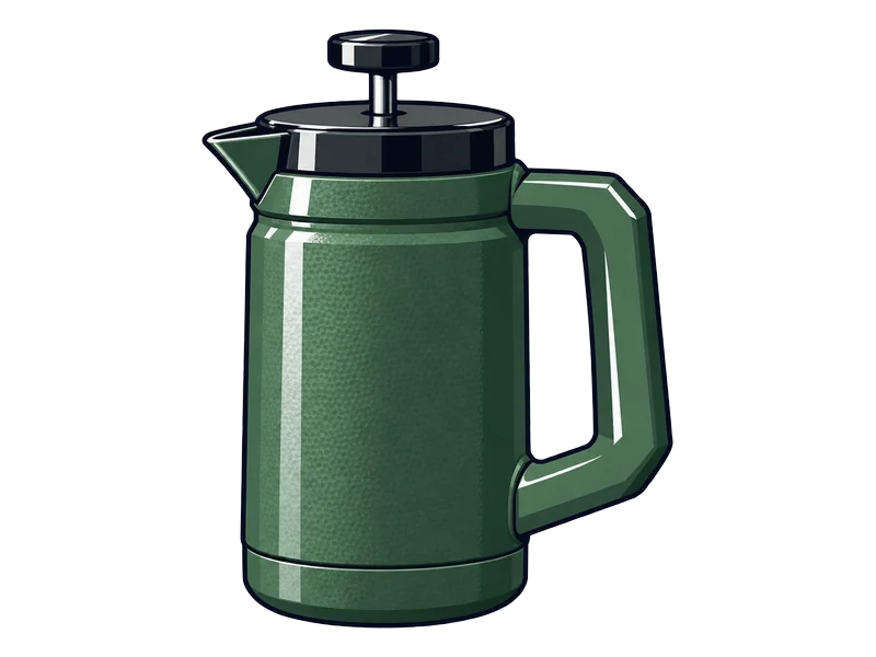 Illustration of the Stanley Classic Stay Hot French Press in hammertone green