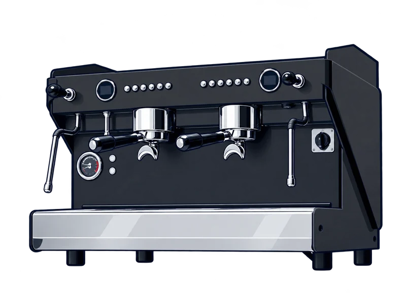 Illustration of the ACM Evolve Dark two group espresso machine