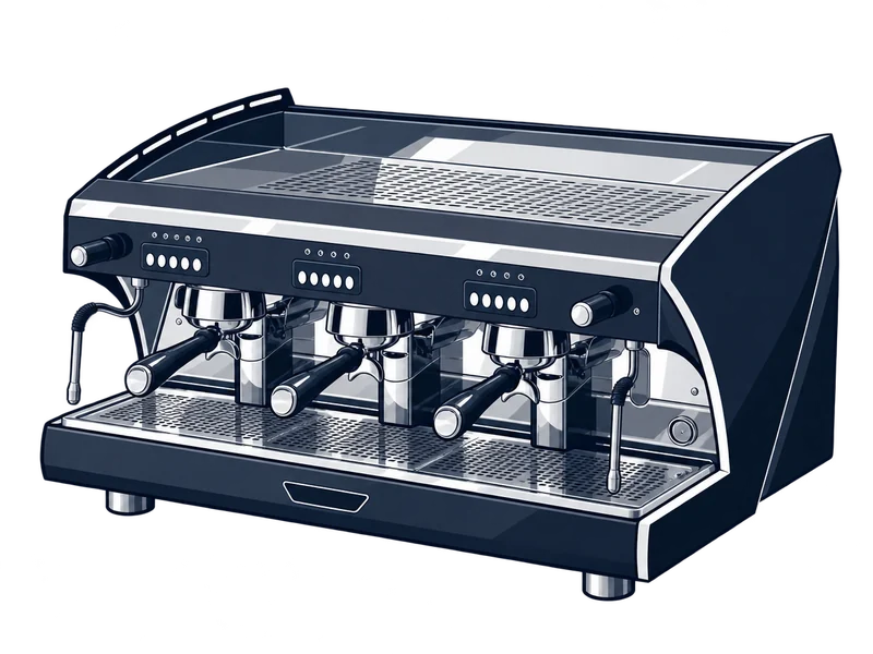 Illustration of the Wega Polaris Tron EVD three group espresso machine