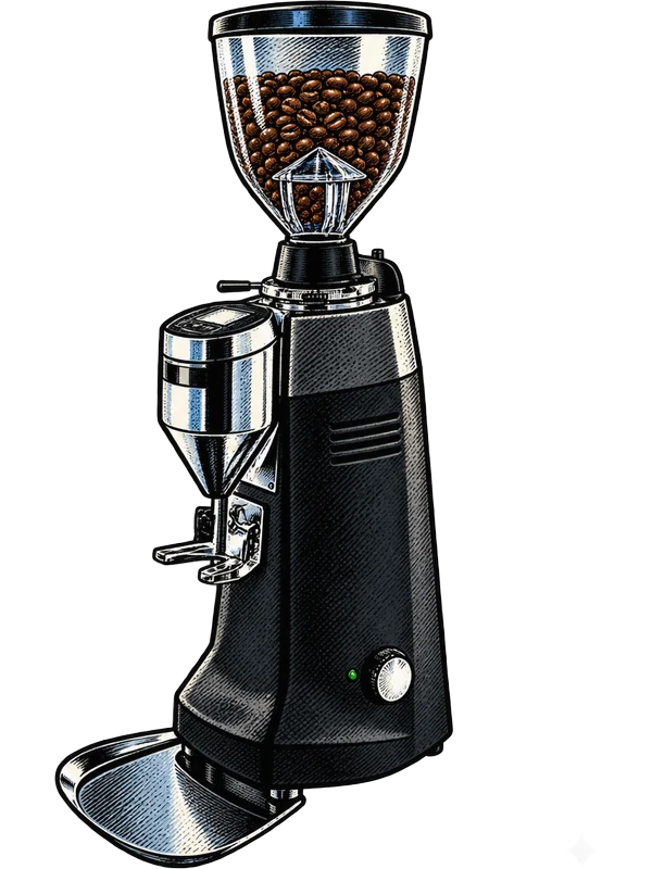 Illustration of the Mazzer Robur S Electronic grinder