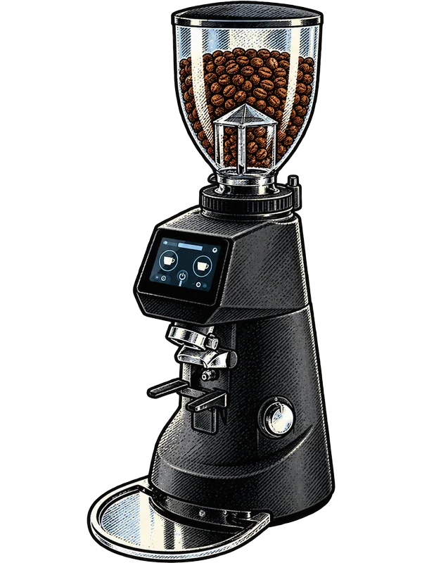 Illustration of the Fiorenzato F64 E grinder