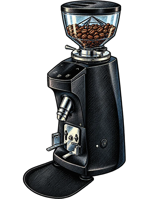 Illustration of the Mazzer Mini grinder